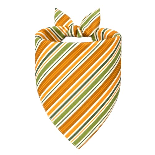 Fall Pumpkin Dog Bandana for Small Dogs (Fall-White/Stripe (2-Side) / Small)