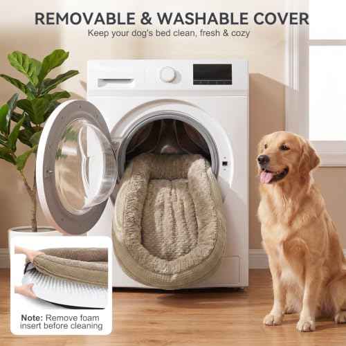 Orthopedic Dog Beds Large Sized Dog (Light Brown / 45"l X 32"w X 7.5"th)