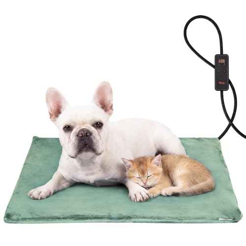 Pet Heating Pad for Cats & Dogs (Sage Green / 28.0"L x 20.0"W x 0.6"Th)