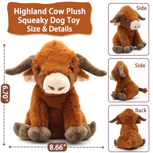 Highland Cow Dog Toy (Brown Cow)