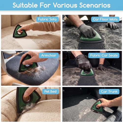 Mini Pet Hair Remover for Car Detailing Dog Hair Tool Brush (Forest Green)