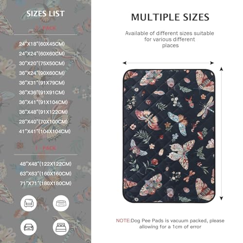 Washable Pee Pads for Dogs (Black / 36x24 inch - 2pcs)