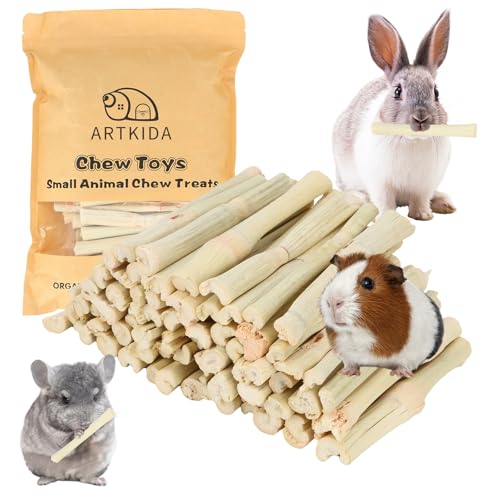 2.7lb Sweet Bamboo Sticks for Rabbits Chew Sticks Toys Guinea Pig Hamster Chinchilla Molar Treats Snacks