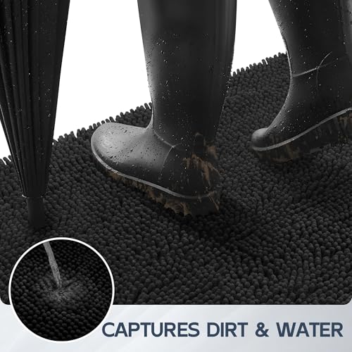Dog Door Mat for Muddy Paws (72"x36" / Black)