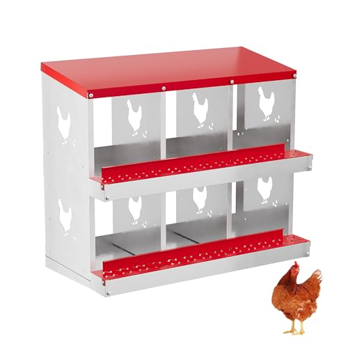 6 Hole Chicken Nesting Box with Roll Out Egg Tray