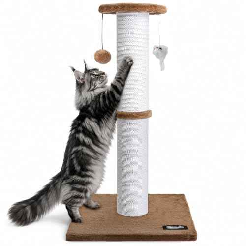 34 Inch Tall Cat Scratching Post for Large Cats (Tan)
