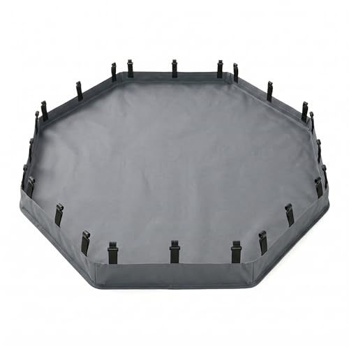 2-in-1 Octagonal Dog Playpen Bottom Pad for 24" Side Pen, Gray (Gray / No Pen: 00-Inch High)