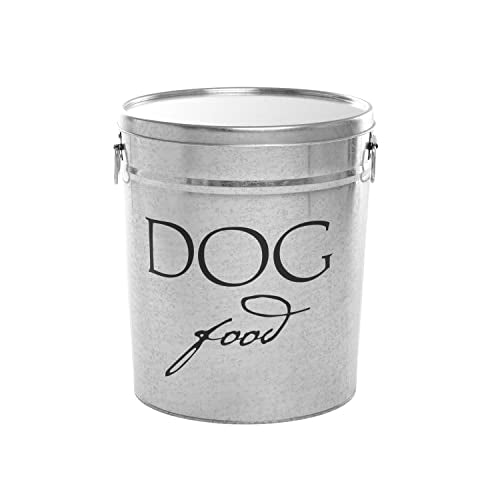Classic Silver Dog Food Storage Canister (Silver & Black)