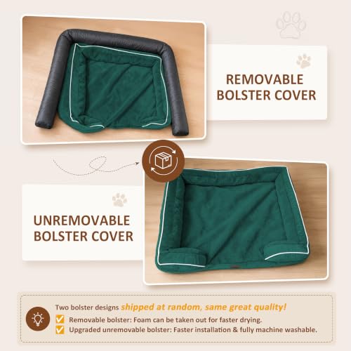 Waterproof Orthopedic Dog Bed for Medium Size Dog (28.0"L x 19.0"W x 6.0"Th / Emerald)