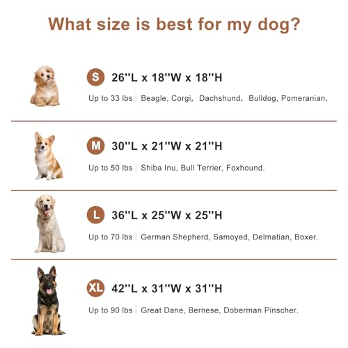 Soft Dog Crate for Large Dogs (Dark Grey / 36.0"L x 25.0"W x 25.0"H)