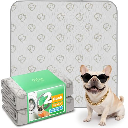 Washable Pee Pads for Dogs (Khaki / 35" Square (2 Packs))
