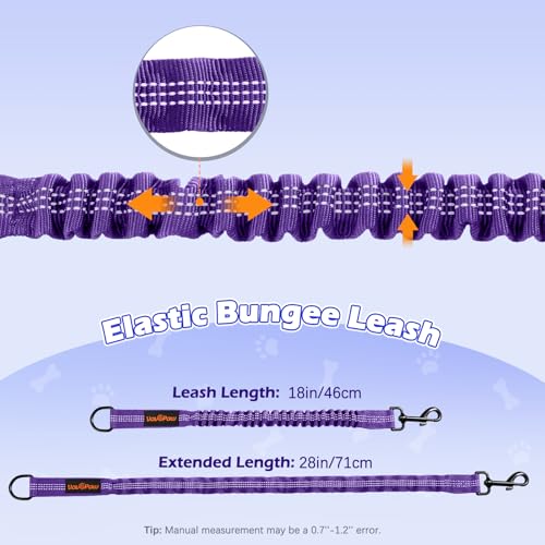 Bungee Dog Leash Extender (Black/Purple)