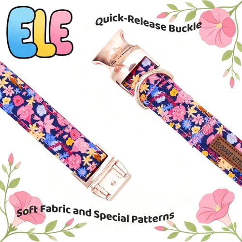 Dog Collar Floral Pattern Pet Collars with Bow Girl (Morning Glory / X-Small (Pack of 1))