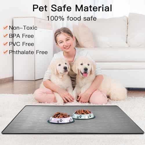 48" x 32" XXXL Largest Pet Food Mat (Beige / 48"L x 32"W)