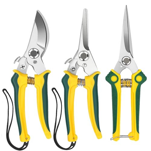 3 Pack Garden Pruning Shears Scissors Clippers (Anvil)
