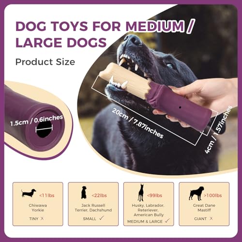 Dog Chew Toys Tough Dog Toy for Aggressive Chewers Indestructible (purple dispensing toy)