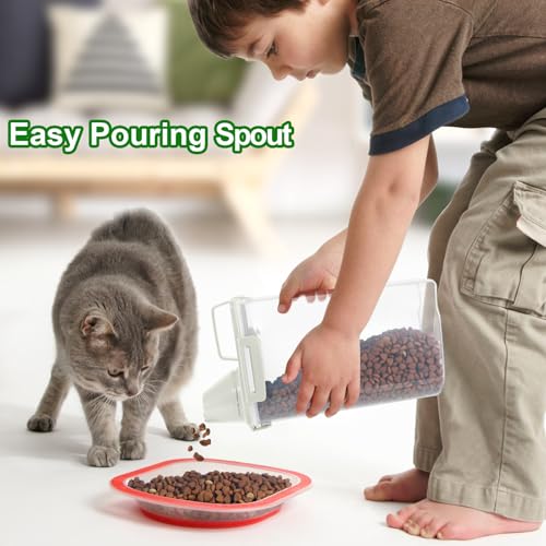 Small Dog Cat Food Storage Containers 2 Pack (Beige -2Pcs 3Qt)