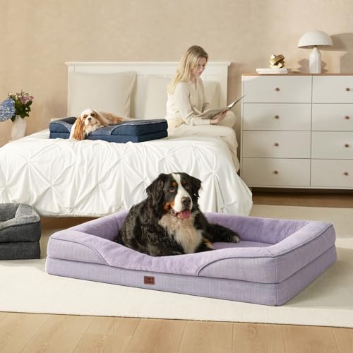 Orthopedic XL Dog Bed for Large Dog (Purple / 42x30x7.5)