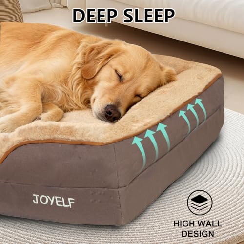 Orthopedic Dog Bed for Large Dogs Waterproof Washable Cover 43" X 32" Coffee (X-Large - 43''x32''x8'' / Sofa Style-Coffee)