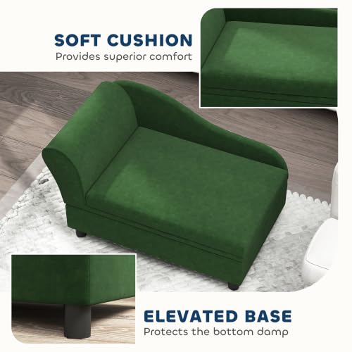 Luxury Fancy Dog Couch with Hidden Storage (Green)