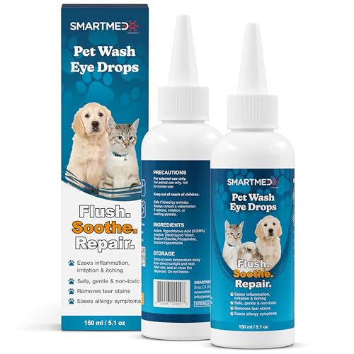 Large Pet Eye Wash 5.1 oz Gentle Eye Irritation Solution for Pets Removes Dirt (1 count)