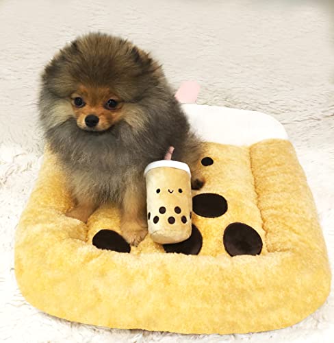 Soft Plush Small Cute and Cozy Food Dog Cat Bed (Boba)