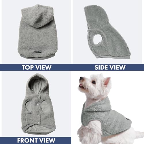 Sherpa Fleece Dog Jacket (Silver Grey / Large)