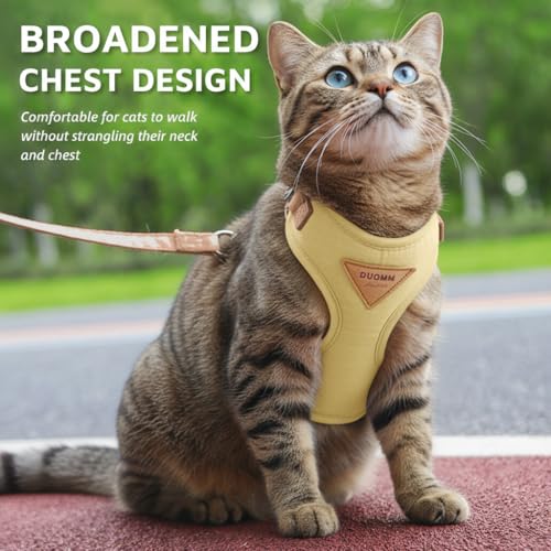 Escape Proof Cat Harness and Leash Set (Beige / S)
