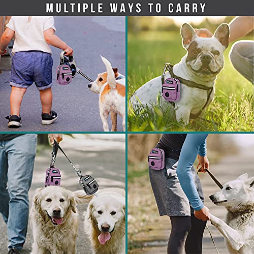 Dog Poop Bag Holder for Leash (Purple / 1 Count (Pack of 1))
