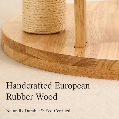 Wood Modern Cat Tree for Large Cat (47 Inch-Scratch Ball)