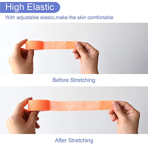 1 Inch Self Adhesive Bandage Wrap (1 Inch / Light Orange)