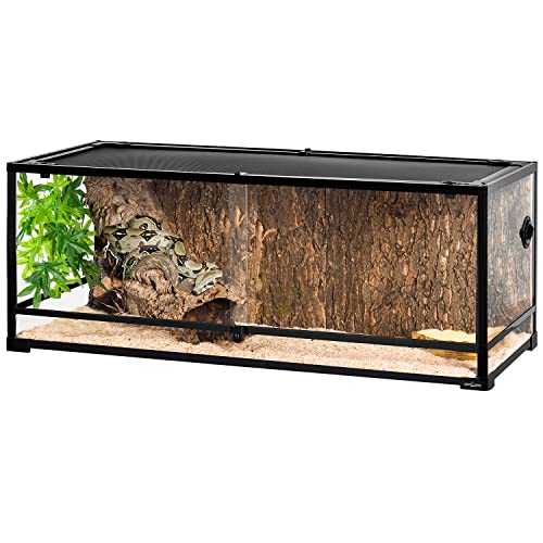 67 Gallon Reptile Large Terrarium Newly Upgraded All Glass 48" x 18" x 18" Double Hinge Door with Top Ventilation Reptile Terrarium (Reptile Terrarium - Double Hinge Door)