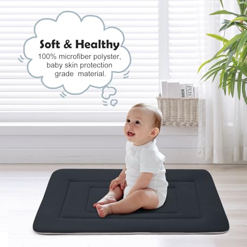 Dog Bed Soft Dog Crate Bed Pad Mat (42.0"L x 28.0"W x 1.2"Th / Dark Blue Gray)