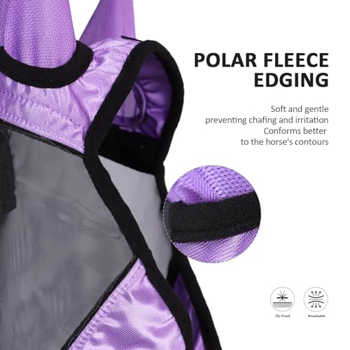 Horse Fly Mask with Ears (Gentle Lavendar / Small (Yearling))
