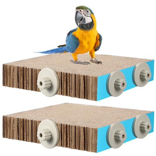 2 Pcs Bird Toys Parrot Perch Stand Cage Accessories (Large)
