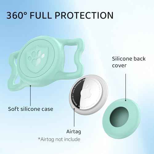 IP68 Waterproof AirTag Holder for Dog Collar (Light Green)