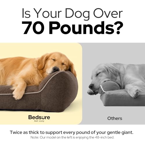 SupportMax® Self Warming Orthopedic Dog Beds Large Sized Dog XL (Self Warming Brown / 42"l X 30"w X 9.5"th)