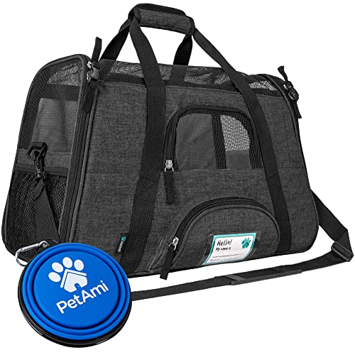 Airline Approved Pet Carrier Cats Small Dogs (Charcoal / 17.0"L x 10.2"W x 11.2"H)