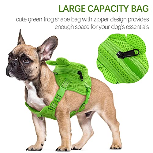 Dog Backpack Harness (Green Frog / Medium)