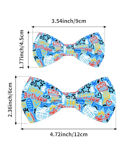 10 Pack Happy Birthday Dog Bowties for Small Dogs Sliding Collar (S/M)