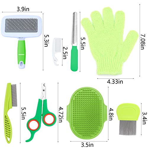 8 Pcs Small Animal Grooming Kit (Green)