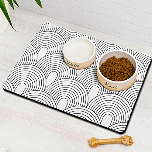 Dog Food Mats for Floors Absorbent (M(16"×24") / 01-White)