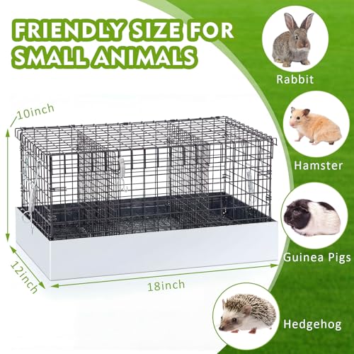 1 Pack 3 Hole Foldable Rabbit Transport Cage (Black / 18 x 12 x 10 in)