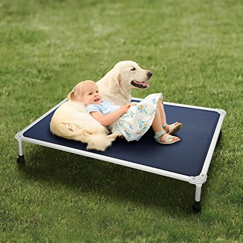 Chew Proof Elevated Dog Bed (Blue / 49.0"L x 33.0"W x 9.0"Th)