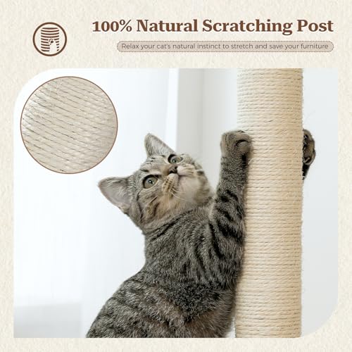 Floor to Ceiling Cat Tree (93''-102'' / Large Beige)