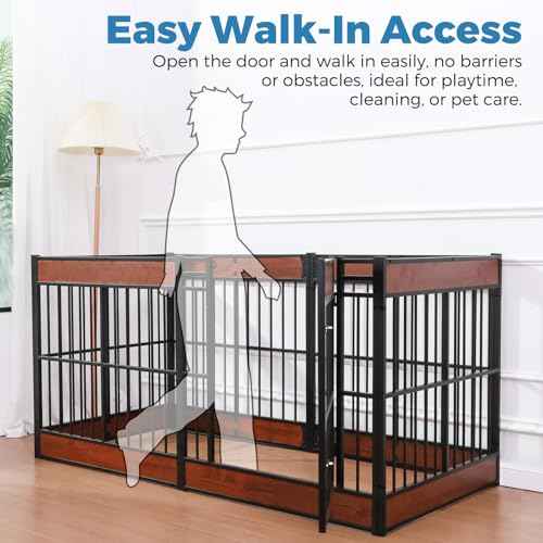 Furniture Style Dog Playpen (MAHOGANY / 6 Panels (27.5" High))