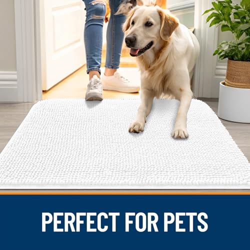 Dog Door Mat for Muddy Paws 59x20 (White / 59" X 20")