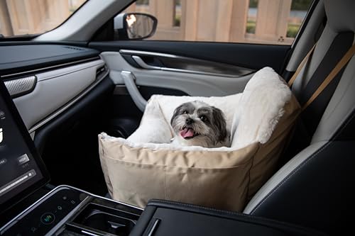 Elevated Dog Car Seat for Small Dogs (Booster (Brown) / 21" x 20" x 14")