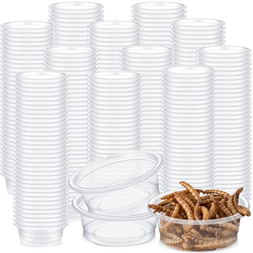 1000 Pcs 0.5 oz Gecko Feeding Cups Small Gecko Food and Water Cups Reptile Feeding Bowls Plastic Bearded Dragon Food Bowl for Lizard Small Pet Ledge Accessories (Transparent)