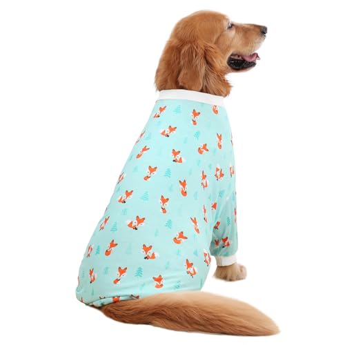 Dog Pajamas One Piece Light Comfy Pjs Pet Costume M (Large / Winter Foxes)